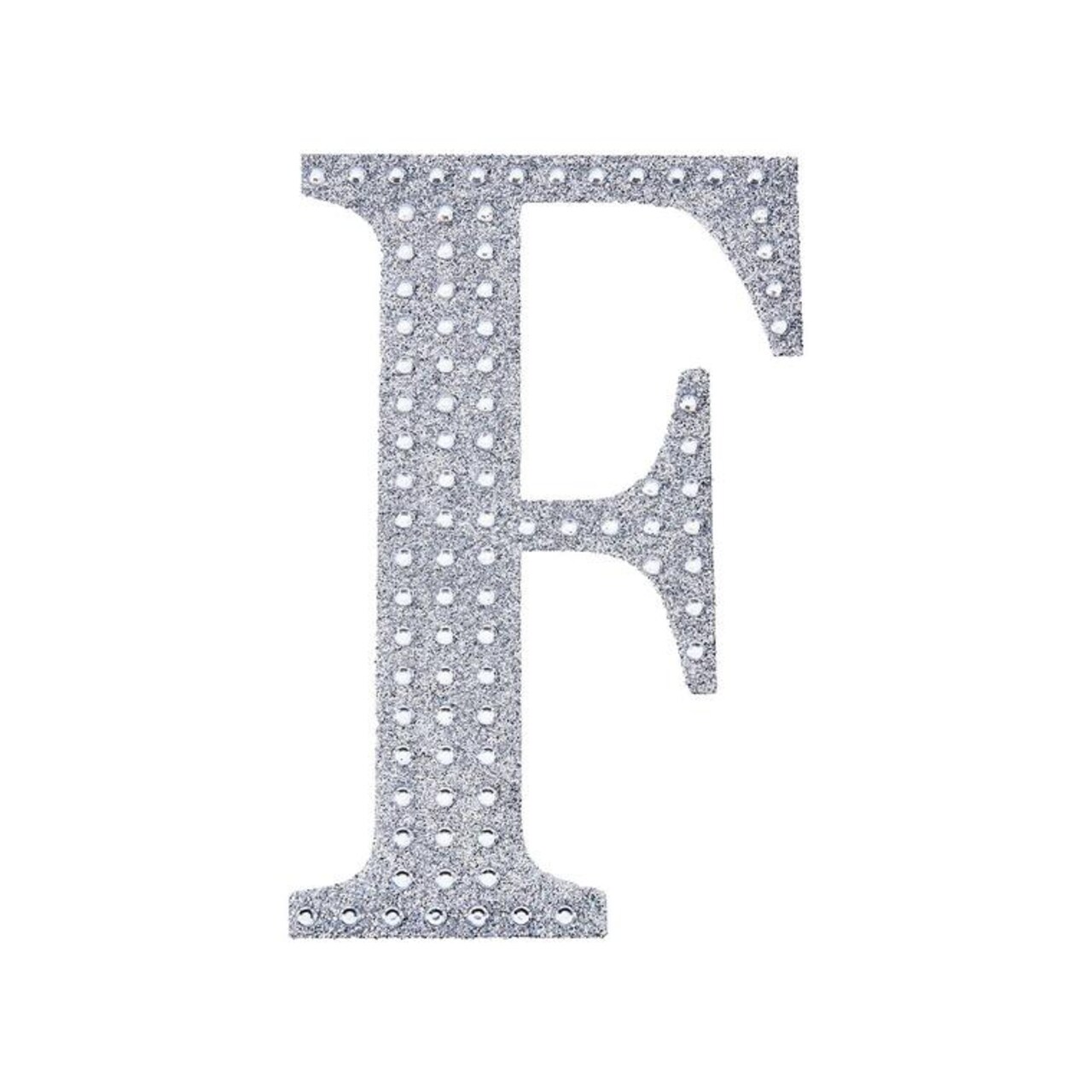 8-Inch Silver Letter Number Self-Adhesive Rhinestones GEMS STICKERS